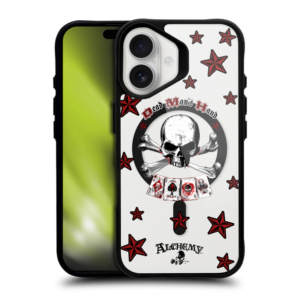 Alchemy Gothic Gothic Art Dead Man's Hand BLACK SHOCKPROOF BUMPER CASE COMPATIBLE WITH Apple iPhone 16 & MAGSAFE