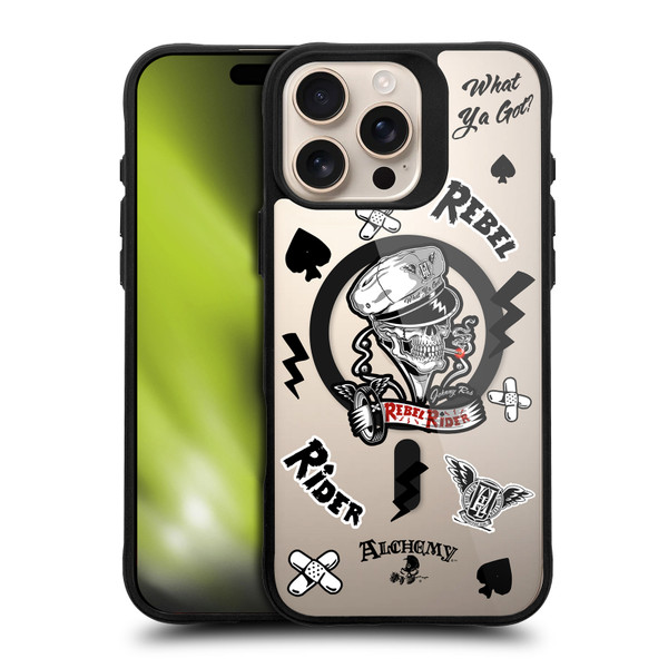 Alchemy Gothic Gothic Art Rebel Rider BLACK SHOCKPROOF BUMPER CASE COMPATIBLE WITH  & MAGSAFE Apple iPhone 16 Pro Max