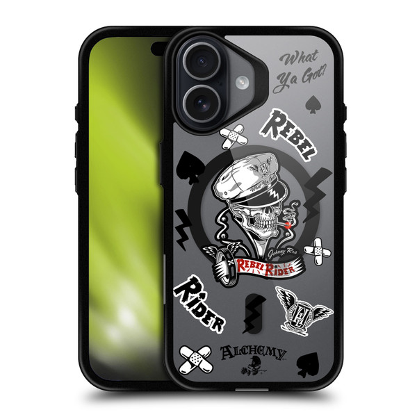 Alchemy Gothic Gothic Art Rebel Rider BLACK SHOCKPROOF BUMPER CASE COMPATIBLE WITH  & MAGSAFE Apple iPhone 17