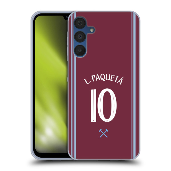 West Ham United FC 2025/26 Players Home Kit Lucas Paquetá Soft Gel Case for Samsung Galaxy A15