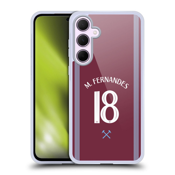 West Ham United FC 2025/26 Players Home Kit Mateus Fernandes Soft Gel Case for Samsung Galaxy A35 5G
