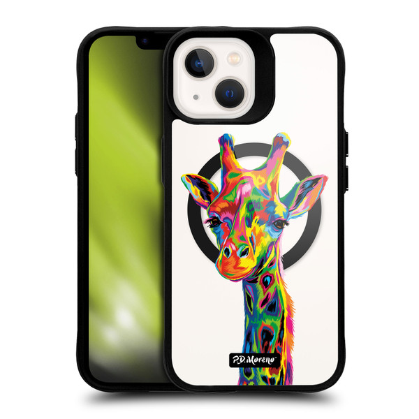 P.D. Moreno Gothic Art Giraffe BLACK SHOCKPROOF BUMPER CASE COMPATIBLE WITH  & MAGSAFE Apple iPhone 13
