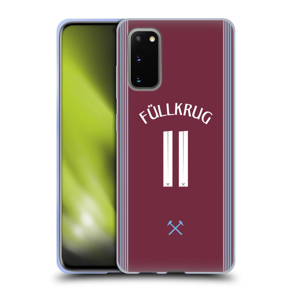 West Ham United FC 2025/26 Players Home Kit Niclas Füllkrug Soft Gel Case for Samsung Galaxy S20 / S20 5G