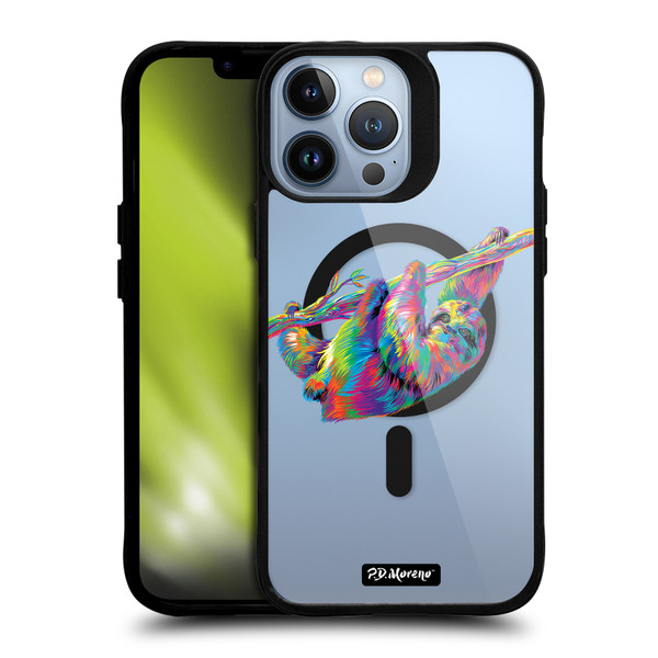 P.D. Moreno Gothic Art Sloth BLACK SHOCKPROOF BUMPER CASE COMPATIBLE WITH  & MAGSAFE Apple iPhone 13 Pro Max
