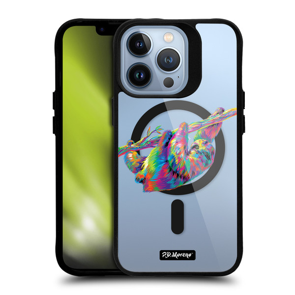 P.D. Moreno Gothic Art Sloth BLACK SHOCKPROOF BUMPER CASE COMPATIBLE WITH  & MAGSAFE Apple iPhone 13 Pro