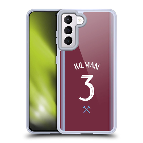 West Ham United FC 2025/26 Players Home Kit Maximilian Kilman Soft Gel Case for Samsung Galaxy S21 5G