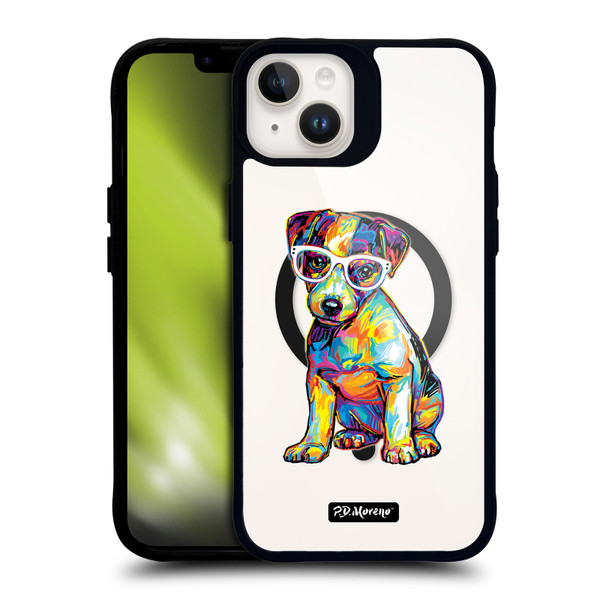 P.D. Moreno Gothic Art Jack Russell BLACK SHOCKPROOF BUMPER CASE COMPATIBLE WITH  & MAGSAFE Apple iPhone 14 Plus