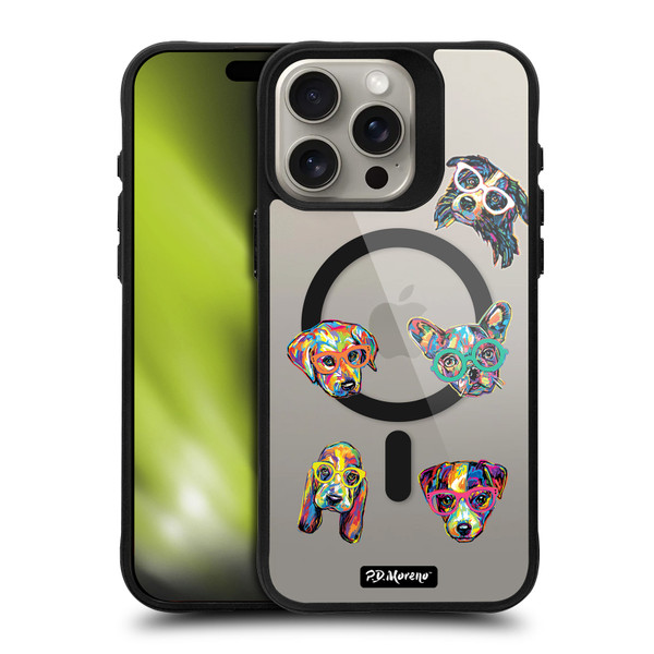 P.D. Moreno Gothic Art Dog Heads BLACK SHOCKPROOF BUMPER CASE COMPATIBLE WITH  & MAGSAFE Apple iPhone 15 Pro Max