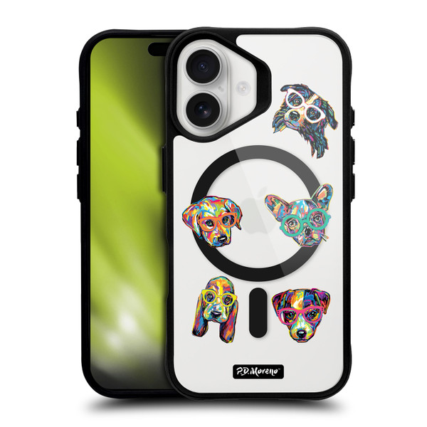P.D. Moreno Gothic Art Dog Heads BLACK SHOCKPROOF BUMPER CASE COMPATIBLE WITH  & MAGSAFE Apple iPhone 16