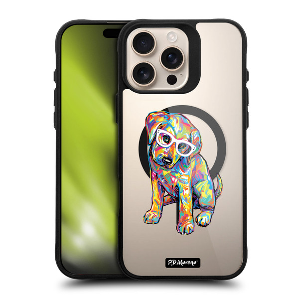 P.D. Moreno Gothic Art Labrador Retriever BLACK SHOCKPROOF BUMPER CASE COMPATIBLE WITH  & MAGSAFE Apple iPhone 16 Pro Max