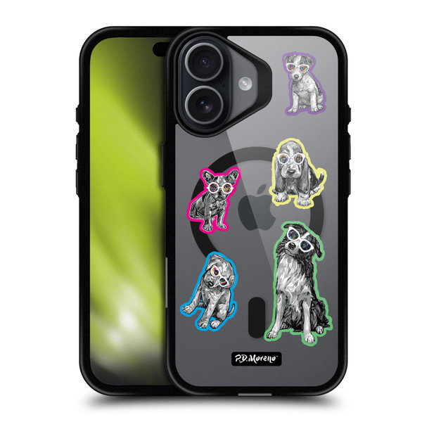 P.D. Moreno Gothic Art Dogs Greyscale BLACK SHOCKPROOF BUMPER CASE COMPATIBLE WITH  & MAGSAFE Apple iPhone 17