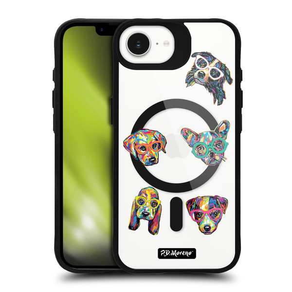 P.D. Moreno Gothic Art Dog Heads BLACK SHOCKPROOF BUMPER CASE COMPATIBLE WITH  & MAGSAFE Apple iPhone 16e