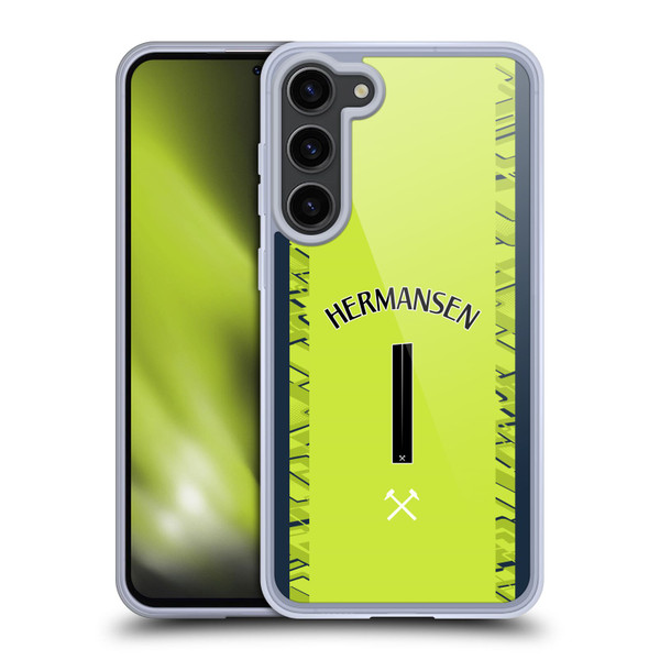West Ham United FC 2025/26 Players Home Kit Mads Hermansen Soft Gel Case for Samsung Galaxy S23+ 5G