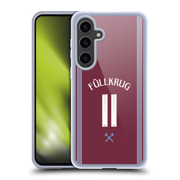 West Ham United FC 2025/26 Players Home Kit Niclas Füllkrug Soft Gel Case for Samsung Galaxy S24+ 5G