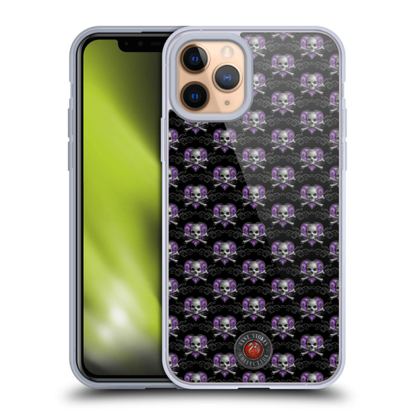 Anne Stokes Dark Hearts Skull Pattern Soft Gel Case for Apple iPhone 11 Pro