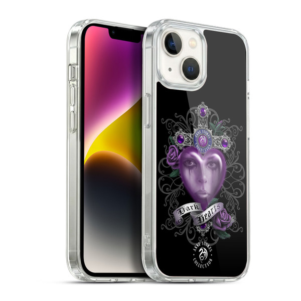 Anne Stokes Dark Hearts Purple Soft Gel Case for Apple iPhone 14