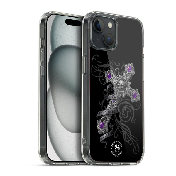 Anne Stokes Dark Hearts Lost Love Cross Soft Gel Case for Apple iPhone 15 Plus & MagSafe