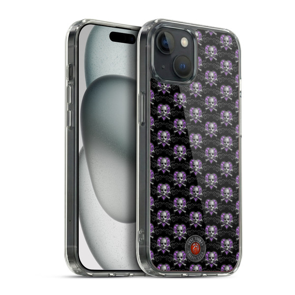 Anne Stokes Dark Hearts Skull Pattern Soft Gel Case for Apple iPhone 15 Plus & MagSafe
