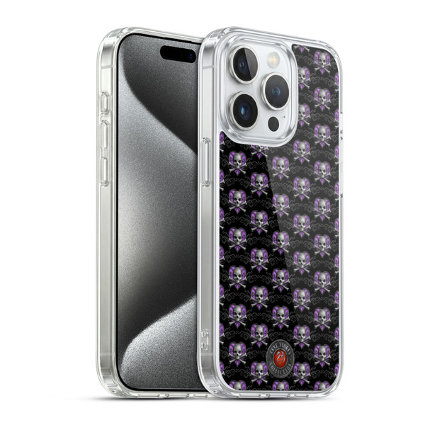 Anne Stokes Dark Hearts Skull Pattern Soft Gel Case for Apple iPhone 15 Pro & MagSafe
