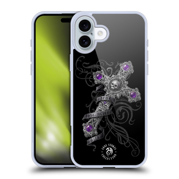 Anne Stokes Dark Hearts Lost Love Cross Soft Gel Case for Apple iPhone 16 Plus
