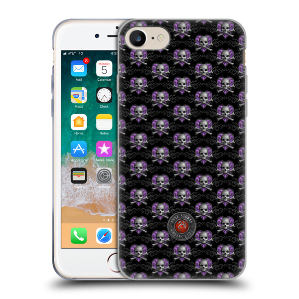 Anne Stokes Dark Hearts Skull Pattern Soft Gel Case for Apple iPhone 7 / 8 / SE 2020 & 2022
