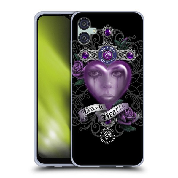Anne Stokes Dark Hearts Purple Soft Gel Case for Samsung Galaxy M04 5G / A04e