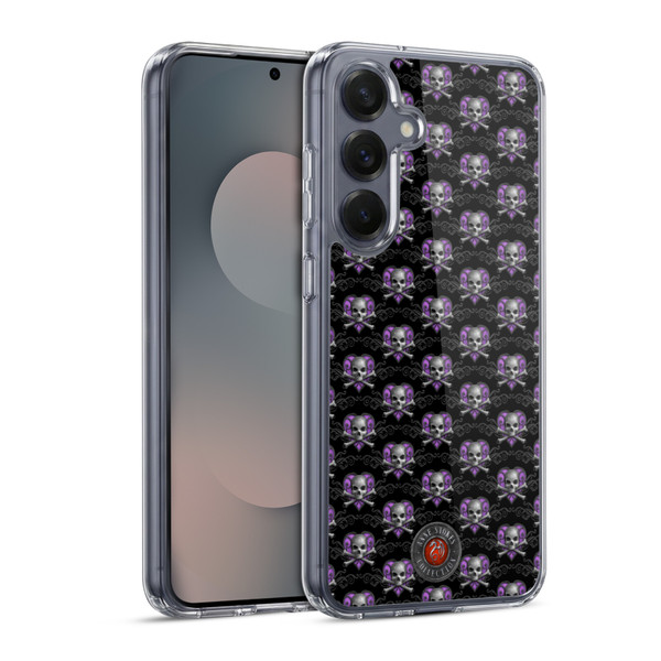 Anne Stokes Dark Hearts Skull Pattern Soft Gel Case for Samsung Galaxy S25 & MagSafe