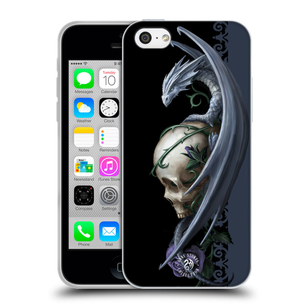 Anne Stokes Dragons 2 Skull And Rose Soft Gel Case for Apple iPhone 5c