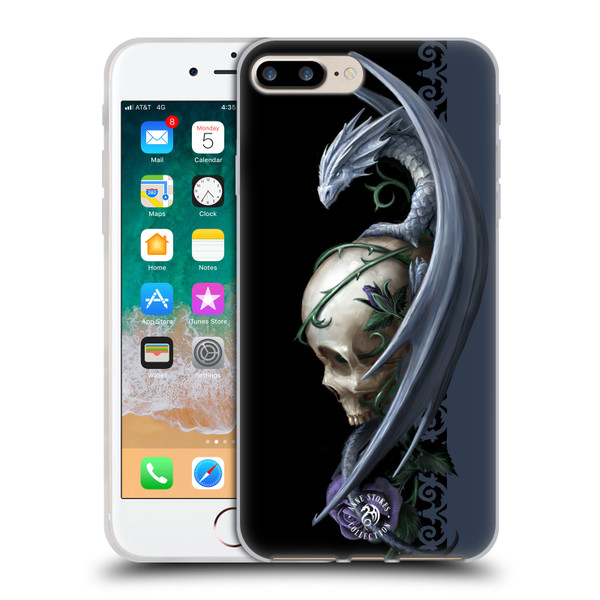 Anne Stokes Dragons 2 Skull And Rose Soft Gel Case for Apple iPhone 7 Plus / iPhone 8 Plus
