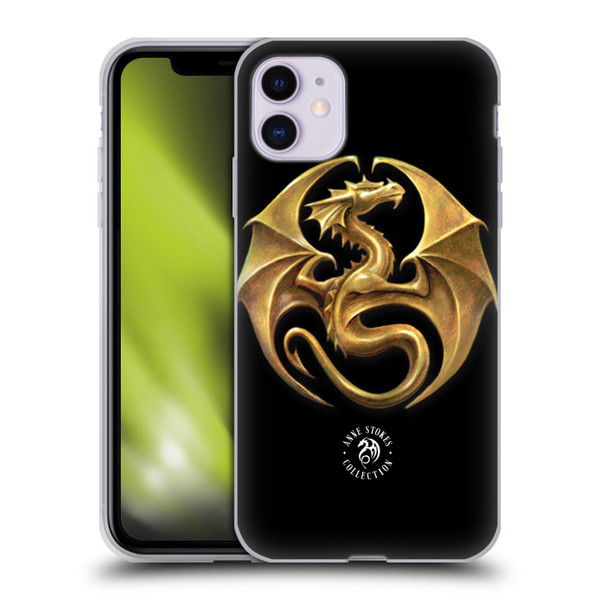 Anne Stokes Fire Tribal Dragon Medal Soft Gel Case for Apple iPhone 11