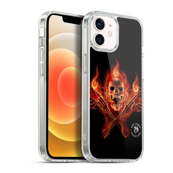 Anne Stokes Fire Tribal Hell Skull Soft Gel Case for Apple iPhone 12 / iPhone 12 Pro & MagSafe