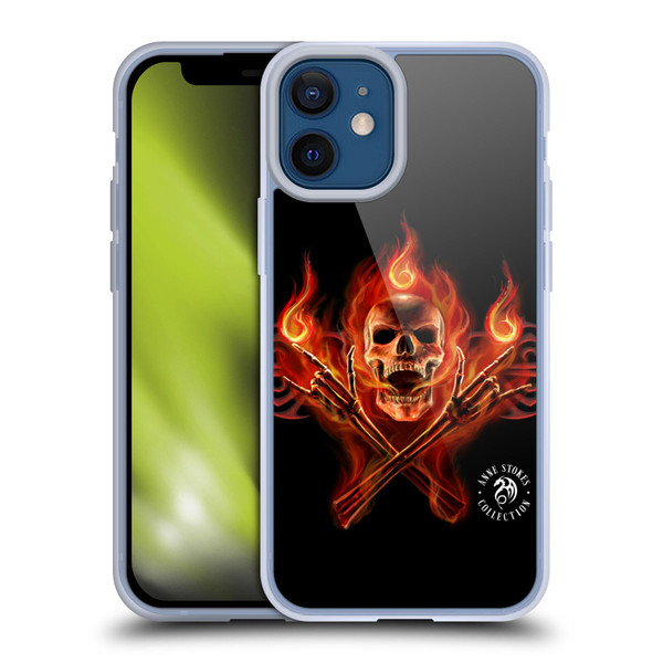 Anne Stokes Fire Tribal Hell Skull Soft Gel Case for Apple iPhone 12 Mini