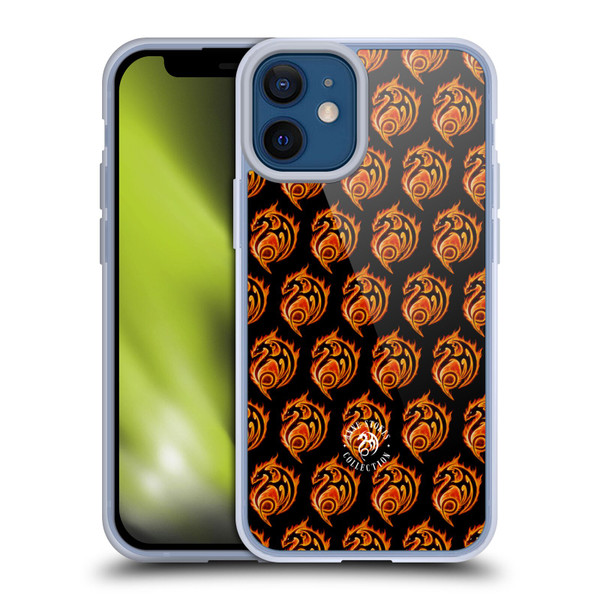 Anne Stokes Fire Tribal Dragon Logo Pattern Soft Gel Case for Apple iPhone 12 Mini