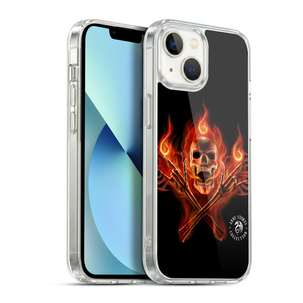 Anne Stokes Fire Tribal Hell Skull Soft Gel Case for Apple iPhone 13