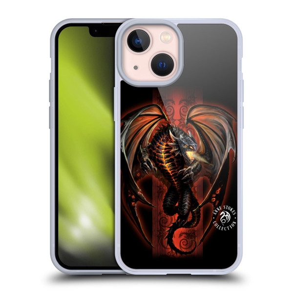 Anne Stokes Fire Tribal Lava Dragon Soft Gel Case for Apple iPhone 13 Mini