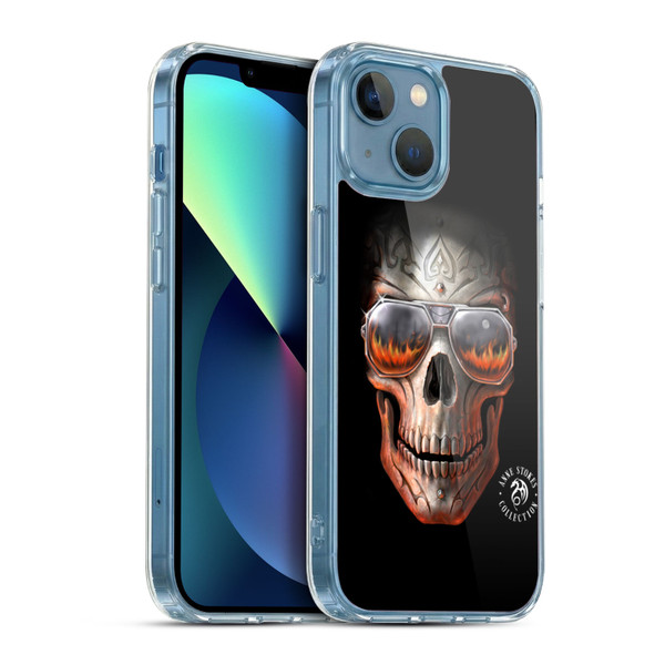 Anne Stokes Fire Tribal Skull Soft Gel Case for Apple iPhone 13 Mini & MagSafe