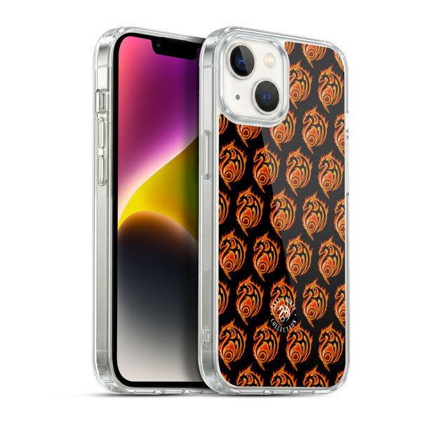 Anne Stokes Fire Tribal Dragon Logo Pattern Soft Gel Case for Apple iPhone 14