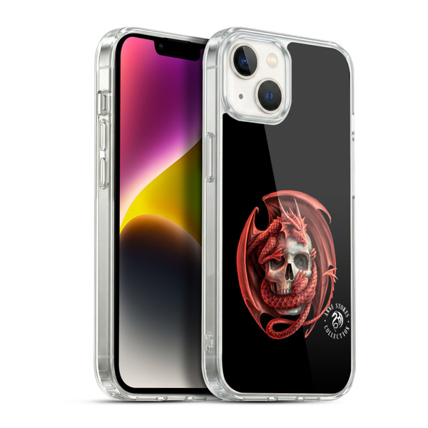 Anne Stokes Fire Tribal Dragon And Skull Soft Gel Case for Apple iPhone 14 Plus & MagSafe