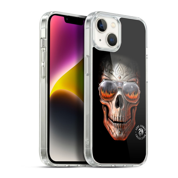 Anne Stokes Fire Tribal Skull Soft Gel Case for Apple iPhone 14 Plus & MagSafe