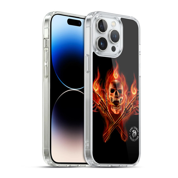 Anne Stokes Fire Tribal Hell Skull Soft Gel Case for Apple iPhone 14 Pro Max & MagSafe