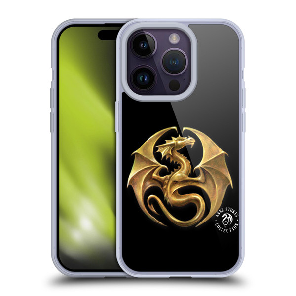 Anne Stokes Fire Tribal Dragon Medal Soft Gel Case for Apple iPhone 14 Pro