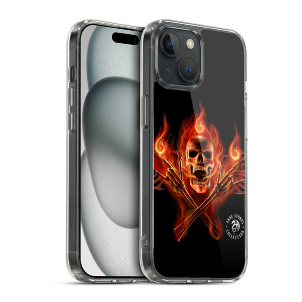 Anne Stokes Fire Tribal Hell Skull Soft Gel Case for Apple iPhone 15 & MagSafe