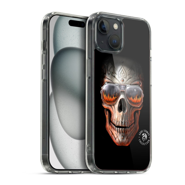 Anne Stokes Fire Tribal Skull Soft Gel Case for Apple iPhone 15 Plus & MagSafe