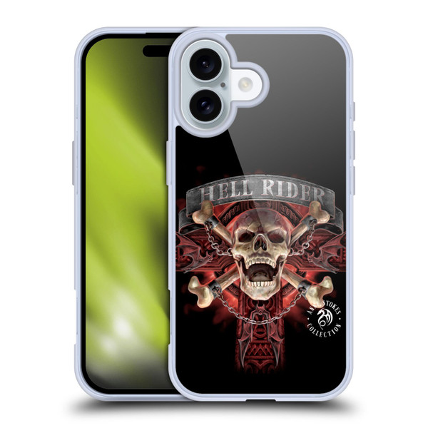 Anne Stokes Fire Tribal Hell Rider Soft Gel Case for Apple iPhone 16