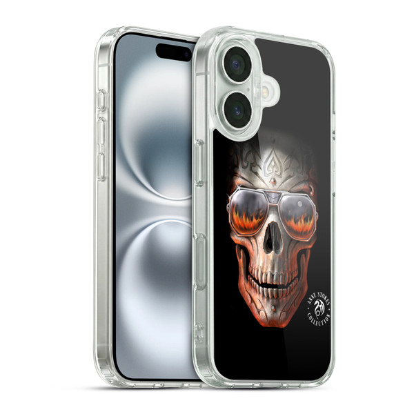 Anne Stokes Fire Tribal Skull Soft Gel Case for Apple iPhone 16 & MagSafe