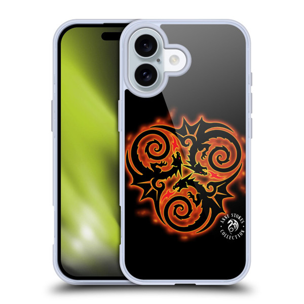 Anne Stokes Fire Tribal Triple Dragon Soft Gel Case for Apple iPhone 16
