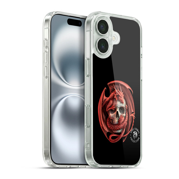Anne Stokes Fire Tribal Dragon And Skull Soft Gel Case for Apple iPhone 16 Plus & MagSafe