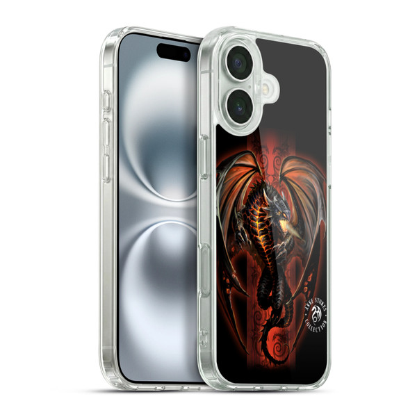 Anne Stokes Fire Tribal Lava Dragon Soft Gel Case for Apple iPhone 16 Plus & MagSafe