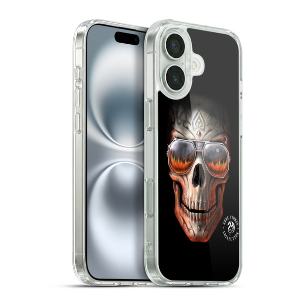 Anne Stokes Fire Tribal Skull Soft Gel Case for Apple iPhone 16 Plus & MagSafe