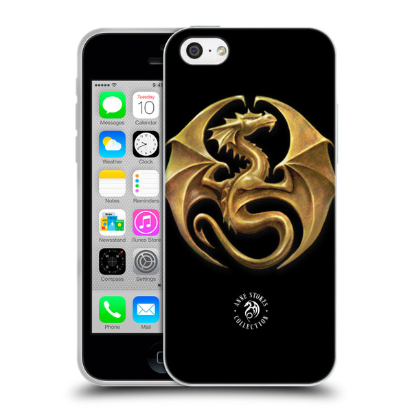 Anne Stokes Fire Tribal Dragon Medal Soft Gel Case for Apple iPhone 5c